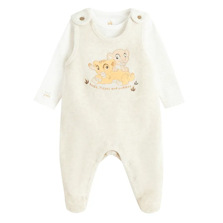 Cool Club, Komplet chłopięcy, Body z długim rękawem, Śpiochy, welurowe, mix, Król Lew