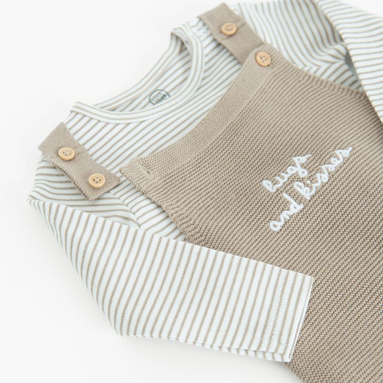 Cool Club, Komplet chłopięcy, Body z długim rękawem, Spodnie ogrodniczki, mix