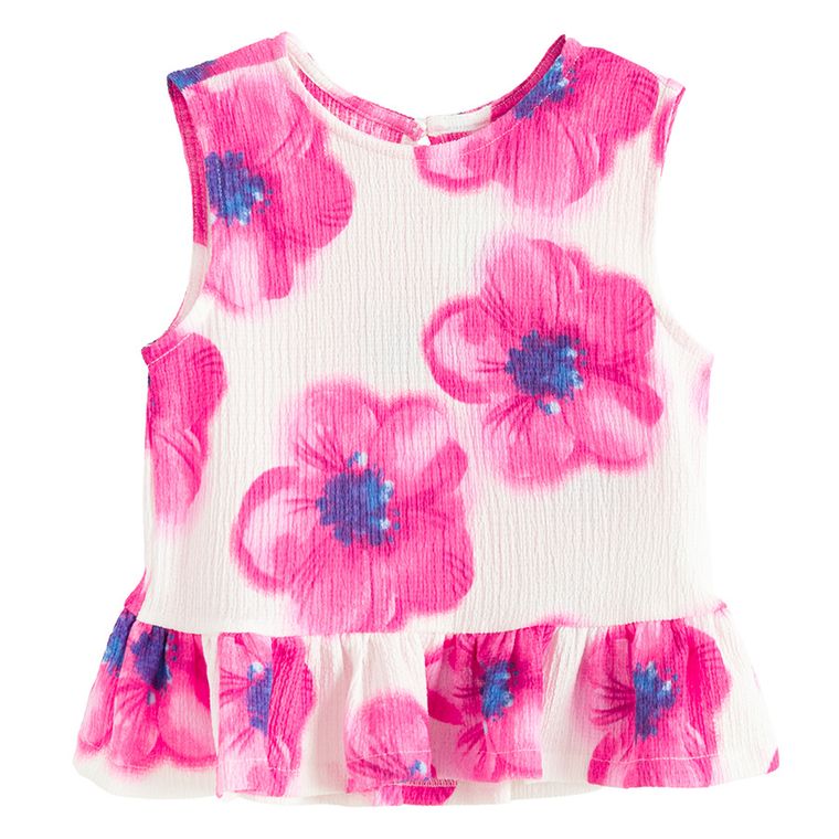 Cool Club, Komplet dziewczęcy, Bluzka bez rękawów, Spodnie materiałowe, wide, biały