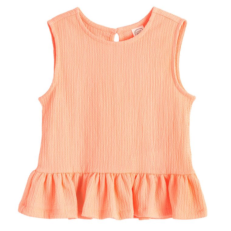 Cool Club, Komplet dziewczęcy, Bluzka bez rękawów, Spodnie materiałowe, wide, pomarańczowy