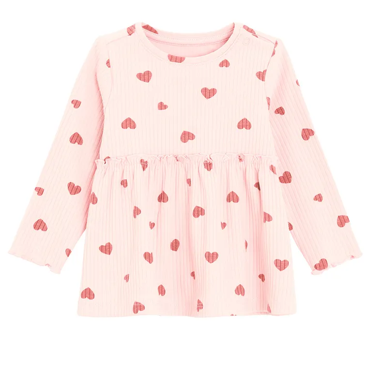 Cool Club, Komplet dziewczęcy, Bluzka z długim rękawem, Legginsy, prążkowany, różowy