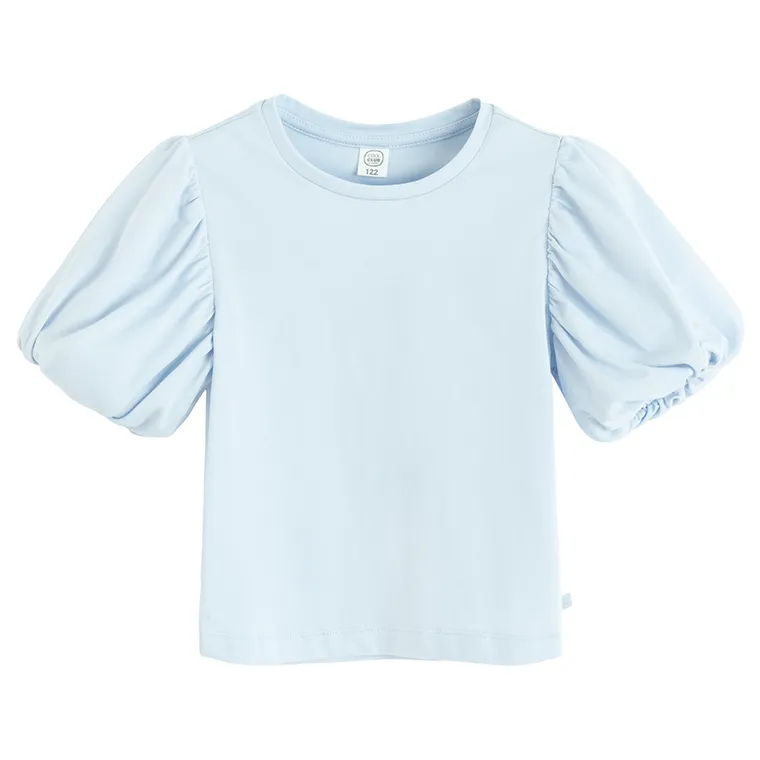 Cool Club, Komplet dziewczęcy, Bluzka z krótkim rękawem, Spodnie materiałowe, wide, niebieski