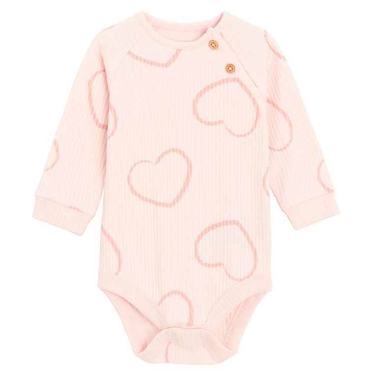 Cool Club, Komplet dziewczęcy, Body z długim rękawem, Półśpiochy, prążkowany, różowy