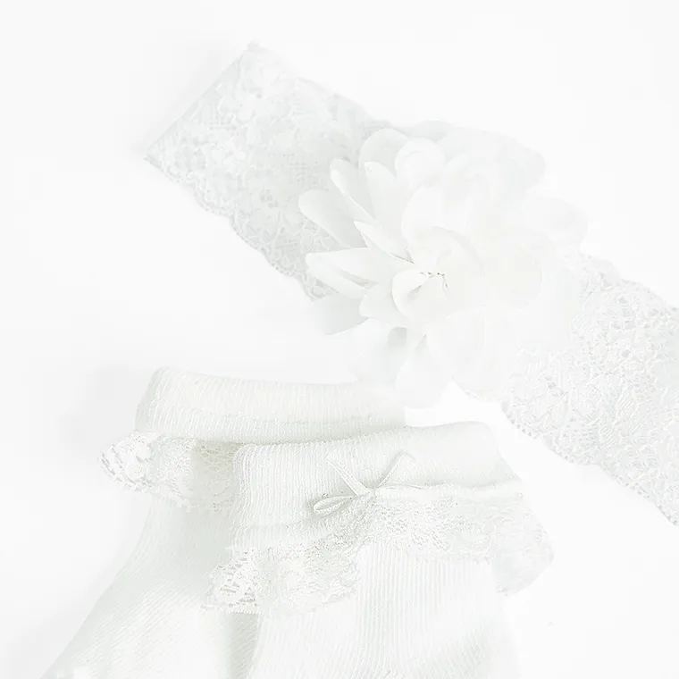Cool Club, Komplet dziewczęcy, Opaska, Skarpetki, biały