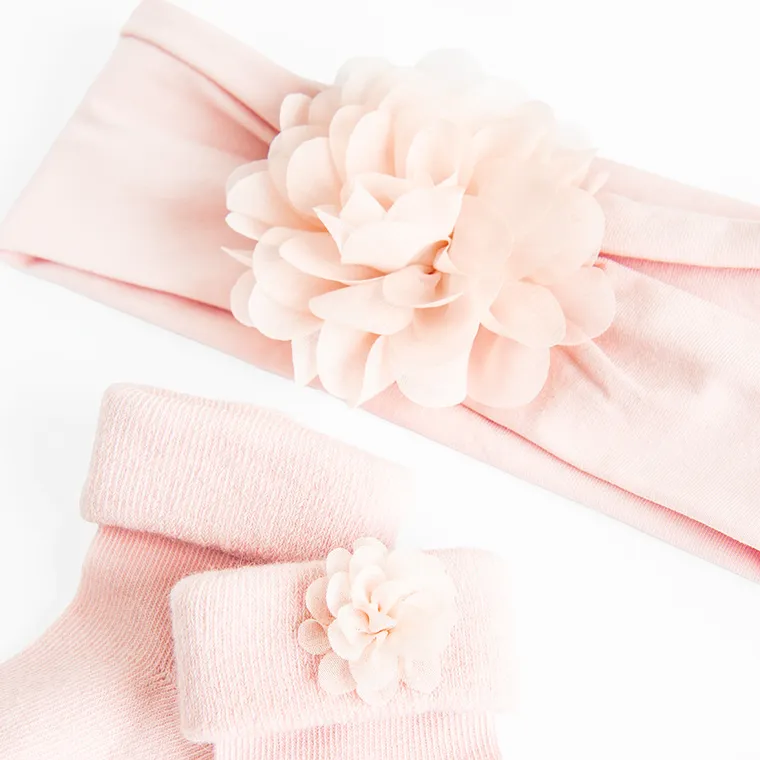 Cool Club, Komplet dziewczęcy, Opaska, Skarpetki, różowy