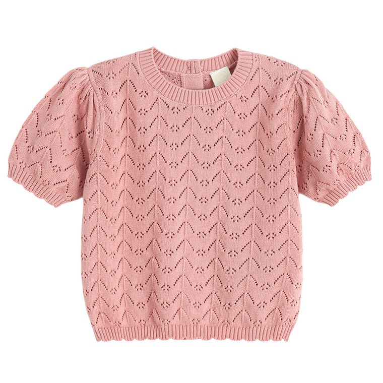 Cool Club, Komplet dziewczęcy, sweterkowy, Bluzka z długim rękawem, Spodnie, różowy