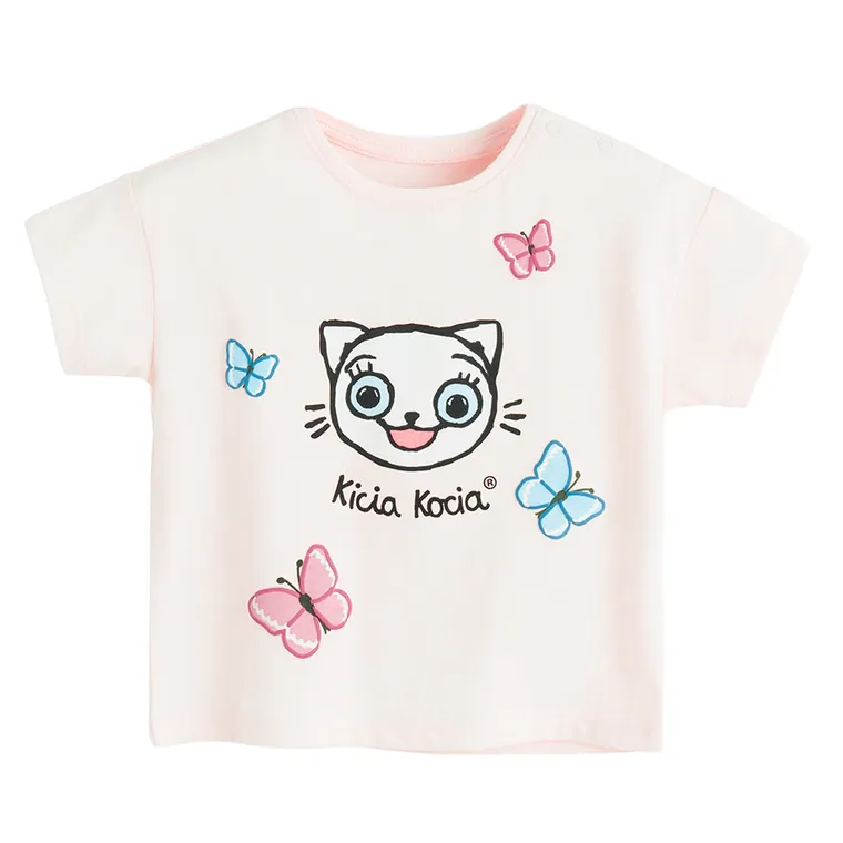 Cool Club, Komplet dziewczęcy, T-shirt, Legginsy 3/4, różowy, Kicia Kocia