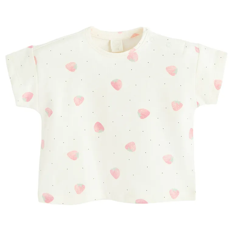 Cool Club, Komplet dziewczęcy, T-shirt, Szorty, ecru