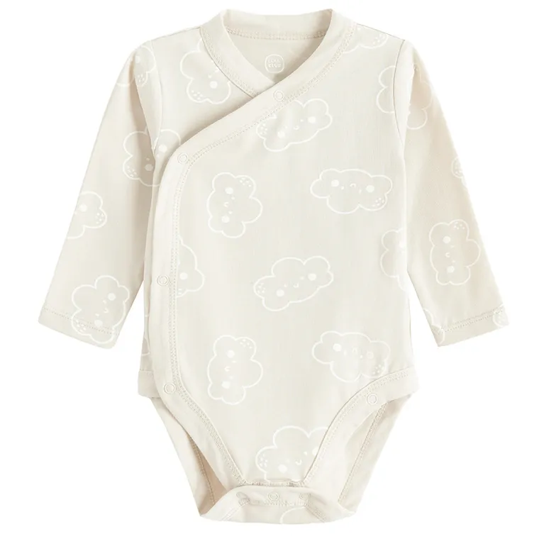 Cool Club, Komplet niemowlęcy, Body z długim rękawem, Półśpiochy, beżowy