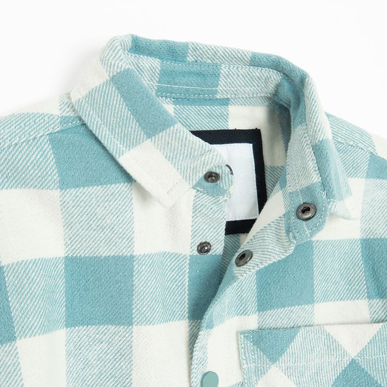 Cool Club, Koszula chłopięca z długim rękawem, flanelowa, niebiesko-biała