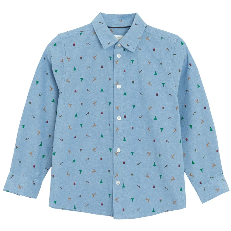 Cool Club, Koszula chłopięca z długim rękawem, regular, niebieska