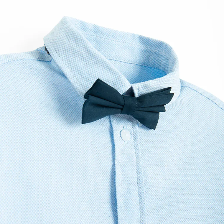 Cool Club, Koszula chłopięca z długim rękawem, slim fit, Mucha, niebieska