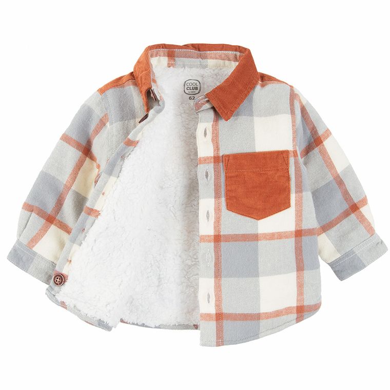 Cool Club, Koszula chłopięca z długim rękawem, szaro-brązowa