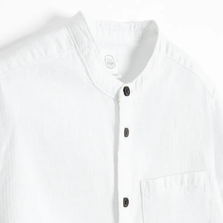 Cool Club, Koszula chłopięca z krótkim rękawem, biała