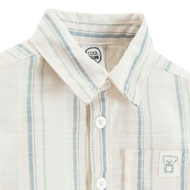 Cool Club, Koszula chłopięca z krótkim rękawem, ecru