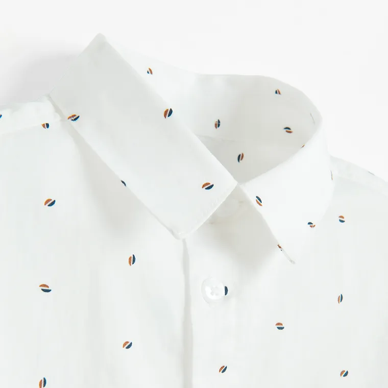 Cool Club, Koszula chłopięca z krótkim rękawem, regular, biała