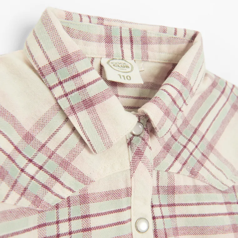 Cool Club, Koszula dziewczęca z długim rękawem, beżowa