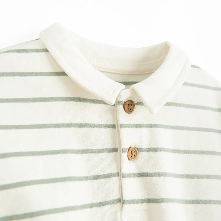 Cool Club, Koszulka polo chłopięca z długim rękawem, ecru