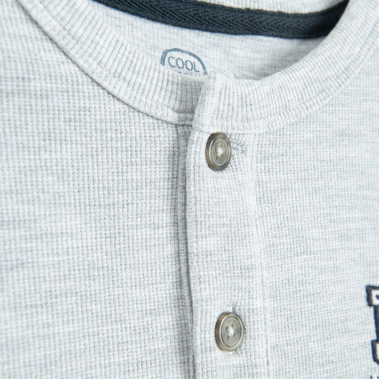 Cool Club, Koszulka polo chłopięca z długim rękawem, szara