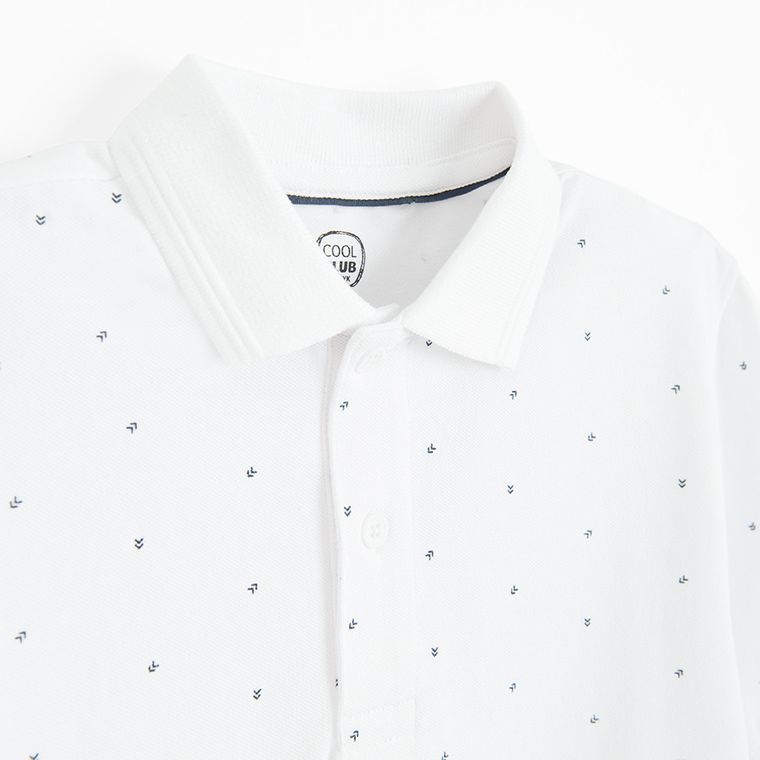 Cool Club, Koszulka polo chłopięca z krótkim rękawem, biała