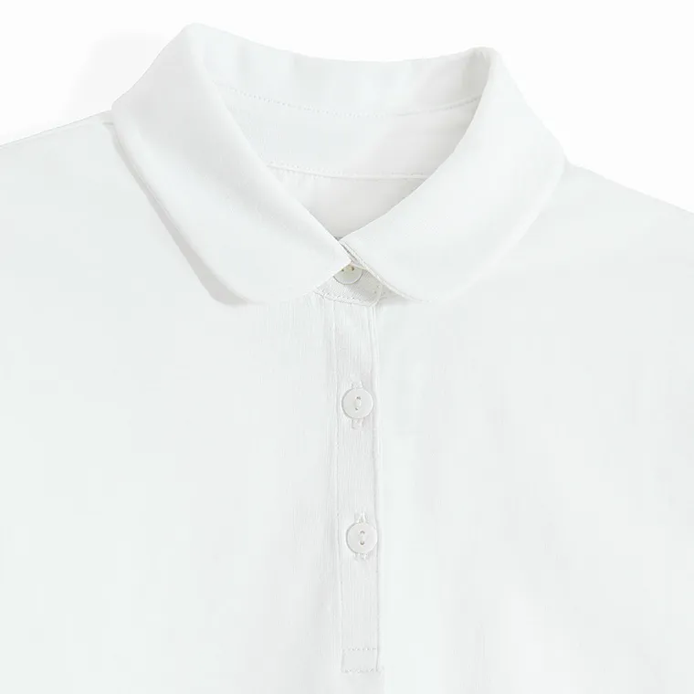 Cool Club, Koszulka polo dziewczęca z krótkim rękawem, biała