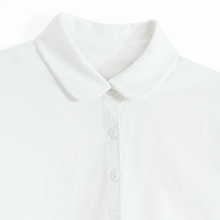 Cool Club, Koszulka polo dziewczęca z krótkim rękawem, biała