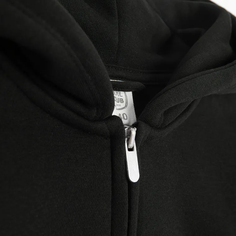 Cool Club, Krótka bluza dziewczęca z kapturem, rozpinana, czarna