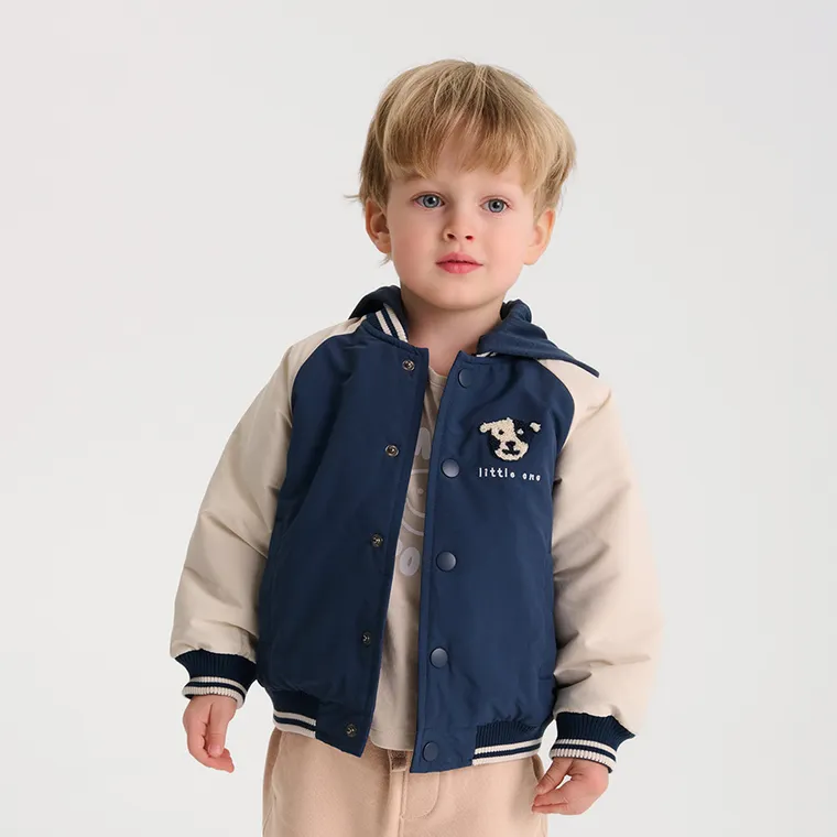 Cool Club, Kurtka bejsbolówka chłopięca z kapturem, rozpinana, niebieska