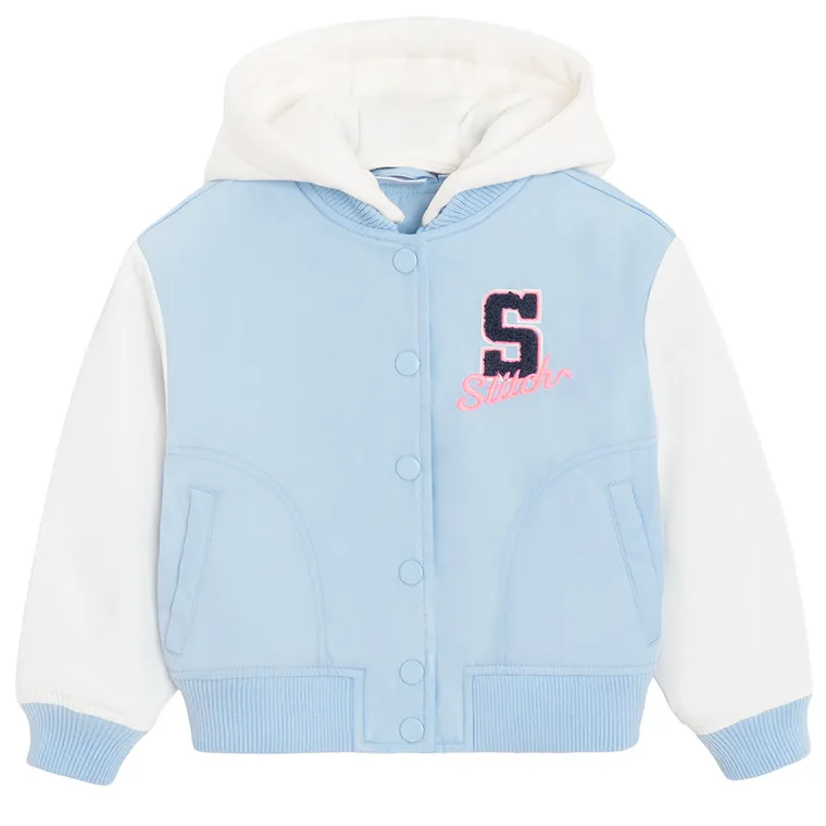 Cool Club, Kurtka bejsbolówka dziewczęca z kapturem, niebieska, Lilo i Stitch