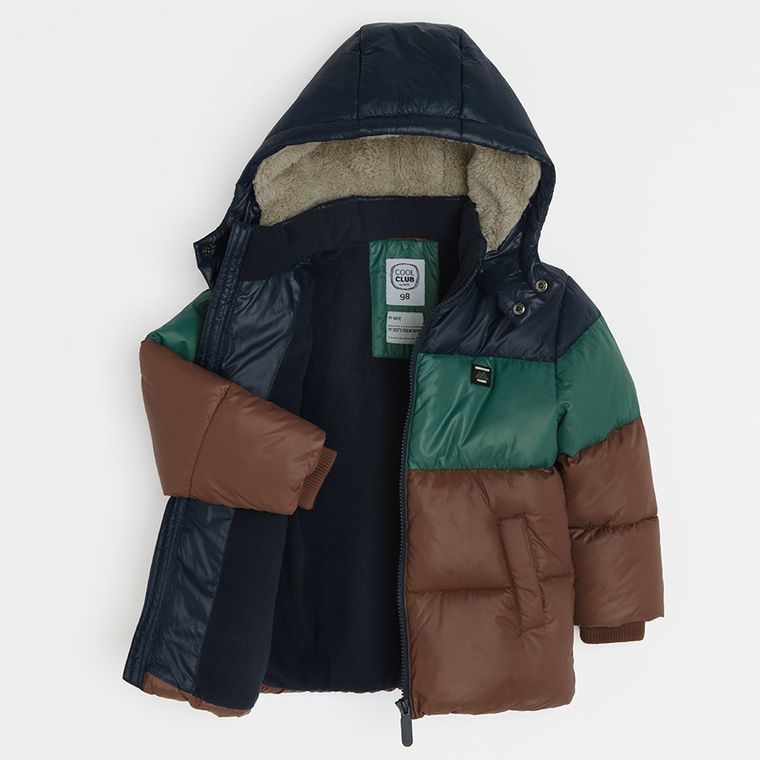 Cool Club, Kurtka chłopięca z kapturem, ocieplana, mix