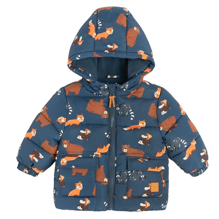 Cool Club, Kurtka chłopięca z kapturem, ocieplana, niebieska