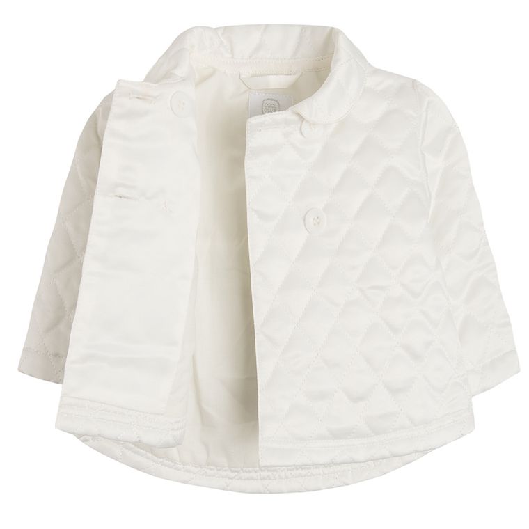 Cool Club, Kurtka dziewczęca do Chrztu, pikowana, biała