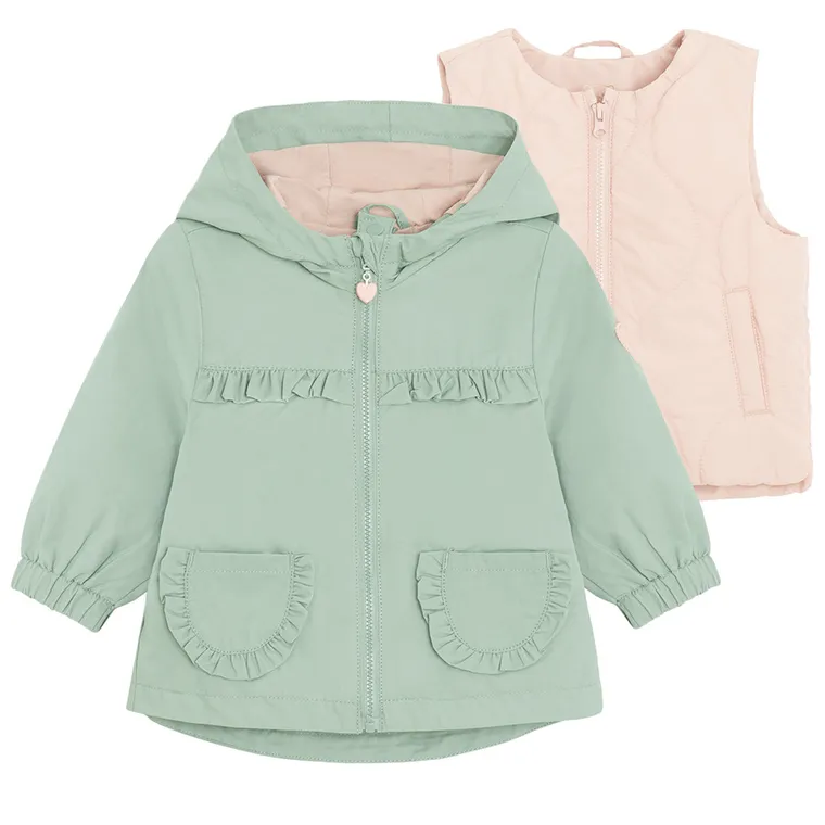 Cool Club, Kurtka dziewczęca z kapturem, Bezrękawnik, 3w1, mix