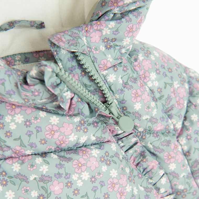 Cool Club, Kurtka dziewczęca z kapturem, ocieplana, miętowa