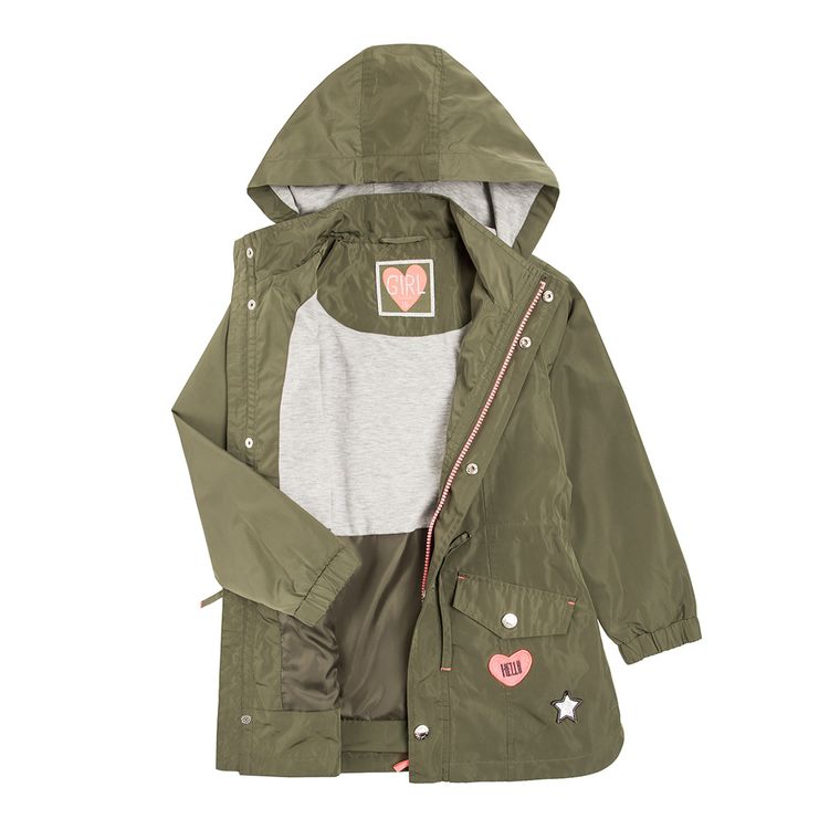 Cool Club, Kurtka wiosenna dziewczęca, parka, zielona