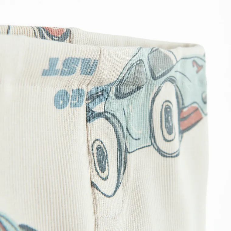 Cool Club, Legginsy chłopięce, prążkowane, beżowe