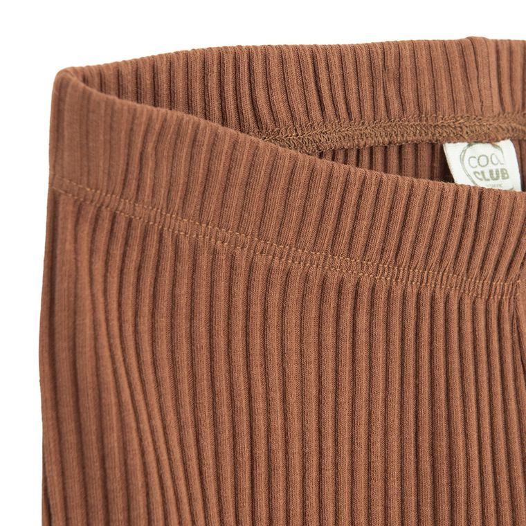 Cool Club, Legginsy dziewczęce, flare, prążkowane, brązowe