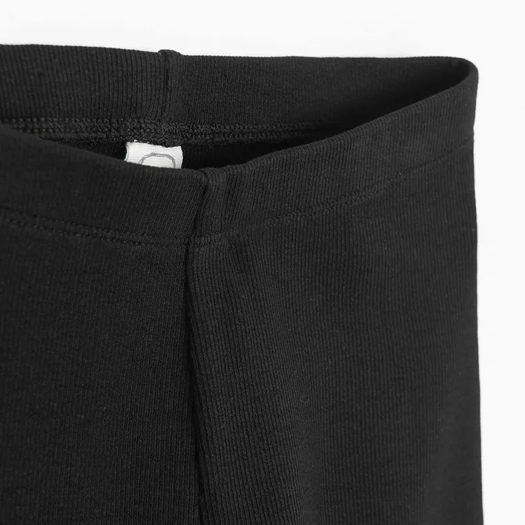 Cool Club, Legginsy dziewczęce, flare, prążkowane, czarne