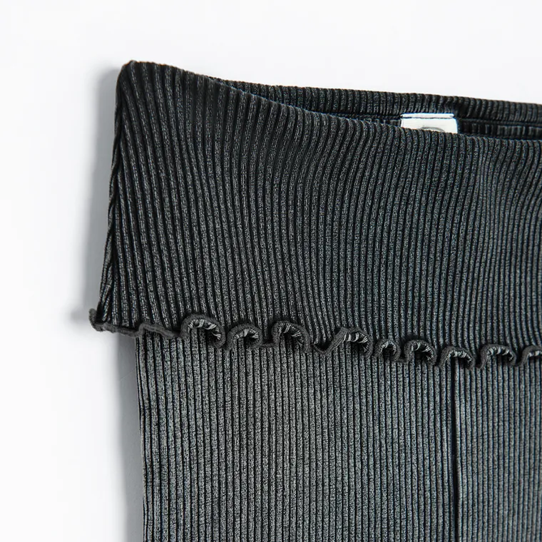 Cool Club, Legginsy dziewczęce, flare, prążkowane, czarne