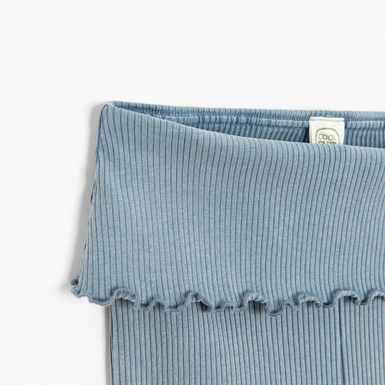 Cool Club, Legginsy dziewczęce, flare, prążkowane, niebieskie