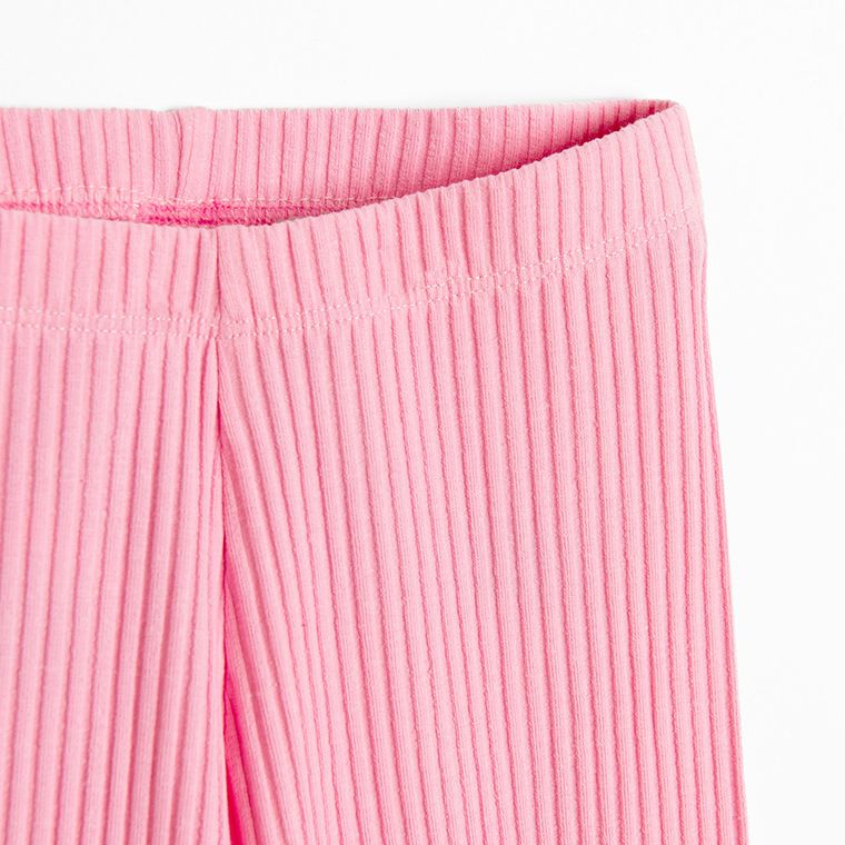 Cool Club, Legginsy dziewczęce, flare, prążkowane, różowe