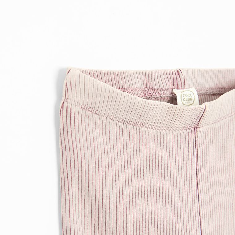 Cool Club, Legginsy dziewczęce, flare, prążkowane, różowe