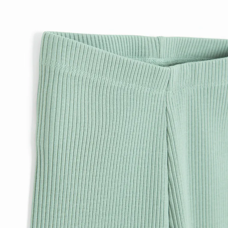 Cool Club, Legginsy dziewczęce, flare, prążkowane, zielone