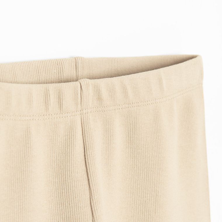 Cool Club, Legginsy dziewczęce, kolarki, prążkowane, beżowe