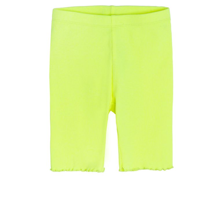 Cool Club, Legginsy dziewczęce, kolarki, prążkowane, limonkowe fluo