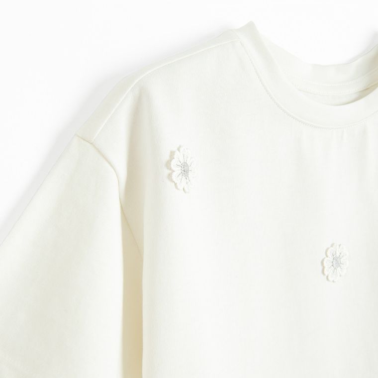 Cool Club, Luźny t-shirt dziewczęcy, biały