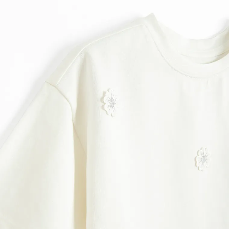 Cool Club, Luźny t-shirt dziewczęcy, biały