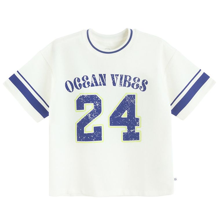 Cool Club, Luźny t-shirt dziewczęcy, biały