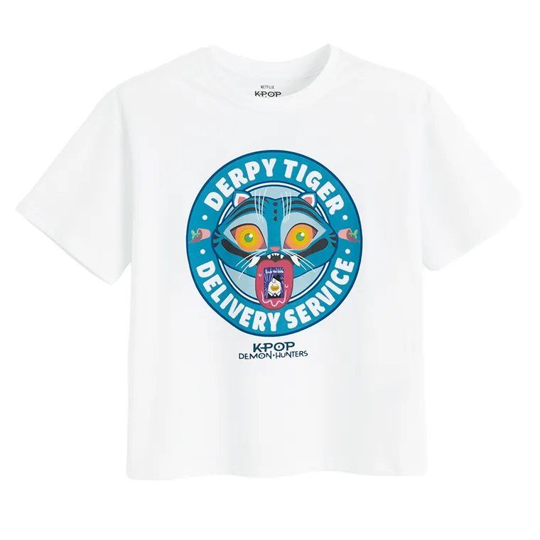 Cool Club, Luźny t-shirt dziewczęcy, biały, K-Pop Demon Hunters