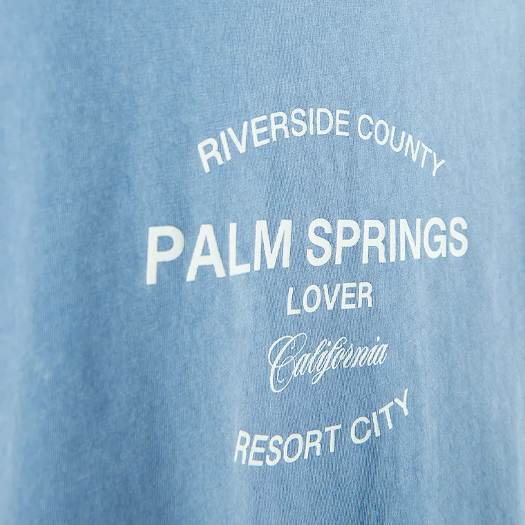 Cool Club, Luźny t-shirt dziewczęcy, crop top, niebieski